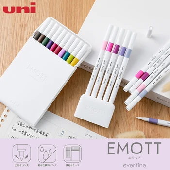 Japonia UNI EMOTT rezistent la Apa Culoare Manualul Notebook Set de Pix de Culoare de Apă Pen Fibre Cârlig Pen 40 de Culori PEM-SY Student Consumabile