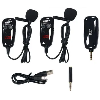 2in1 UHF 50M Microfon fără Fir set cu Cască Microfon Lavaliera Microfon Pentru Smartphone, PC, placa de Sunet DSLR Pentru Difuzorul de Predare