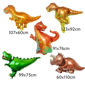 5Pcs Gaint Dinozaur Folie, Baloane cu Heliu Baieti Dino Temă Ziua de naștere Partidul Decor Balony Junglă Jurassic Decor Copil de Dus Globos