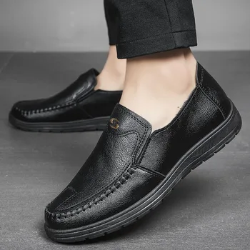 Negru Haimana Pantofi pentru Bărbați 2023 Designer din Piele Pantofi Casual Barbati italiană Alunecare pe Pantofi Barbati Chaussure Homme Zapatillas De Hombre