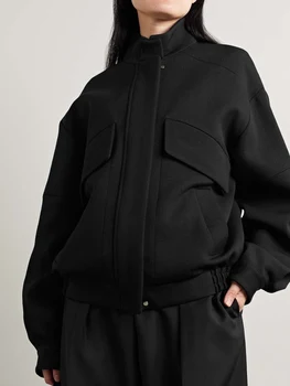Primăvara Nou Design de Brand Thero * Geaca de Femei Neagră Lungă cu Mâneci Jacheta Pilot Haine Pentru Femei cu Transport Gratuit