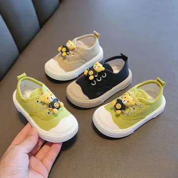 2023 Nouă Primăvară Băieți Fete Incaltaminte Copii Toamna Pantofi De Panza Pentru Copii Adidasi Casual Ursul Desene Animate Pentru Copii Primul Copil De Pietoni Pantofi