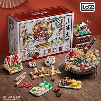 Sichuan Hotpot Piperat Porumb, Legume, Carne Model 3D DIY Diamant Bloc de Caramizi Creative Asamblarea Jucărie pentru Copii