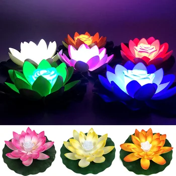 De Economisire a energiei Solare Lampă Lumina de Noapte LED 18/28cm Artificiale Plutitoare Lotus Lotus Garden Piscină, Iaz, Fantana Decor