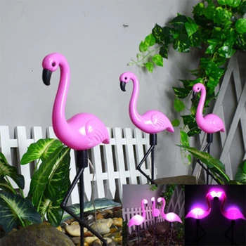 Solare De Gradina Lumina Flamingo În Formă De Schimbare A Culorii Luminii Solare Decor În Aer Liber Rezistent La Apa Lumini De Gradina Solar Operat