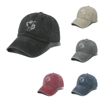 5 Culori Broderie Laterala Fata de Spălare Șapcă de Baseball Versatil Soft Top Capac la Modă de protecție Solară Pălărie pentru Bărbați și Femei