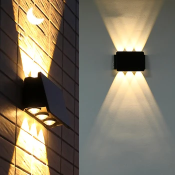 Solar Lumina LED-uri în aer liber Lampa de Perete rezistent la apa de Sus în Jos Luminos Lumini de Gradina Decor Scari Gard Coridor Lumina solara Lampă Solară