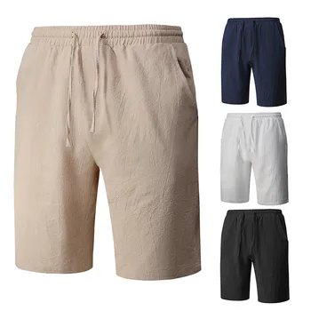 2023 Noi Bărbați Lenjerie de pat din Bumbac pantaloni Scurți Pantaloni sex Masculin Vara Respirabil Culoare Solidă Pantaloni Lenjerie de Fitness Streetwear S-4xl