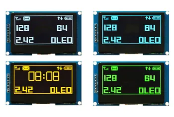 maithoga IPS 2.42 inch 7PIN SPI Alb/Verde/Galben/Albastru PM Ecran OLED cu PCB Bord SSD1309 Conduce IC 128*64 IIC Interfață