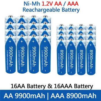 2023 Nou 100% baterie Reîncărcabilă NI-MH AA 1.2 V 9900mAh/1.2 V AAA 8900mAh, lanterna, toy watch NI-MH baterie + transport gratuit