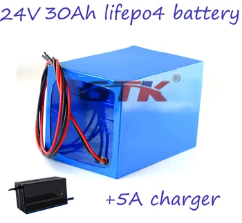 Lifepo4 24V 30AH litiu baterias cu BMS pentru scuter, bicicleta, Masinute de Golf coș du-te Invertor Solar energy EV motor + 5A Încărcător