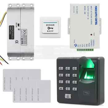 DIYSECUR de Amprente Biometric RFID 125KHz Parola Tastatura Ușa Sistem de Control Acces Kit + Electrice Îngropate de Blocare