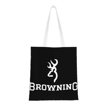Kawaii Browning Logo-Ul De Cumpărături Tote Pungi De Reciclare Alimentar Canvas Shopper Geantă De Umăr