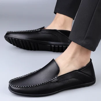Barbati Mocasini Brand de Conducere Pantofi Respirabil Usoare Barbati Casual Pantofi de Vara Moda Apartamente Alunecare pe Pantofi pentru Bărbați de Mari Dimensiuni 38-47