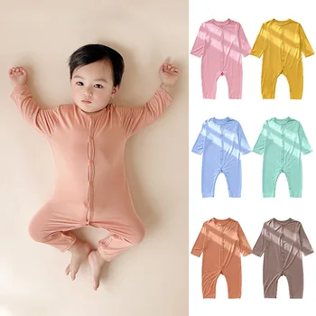 Copilul Modal-O Bucată De Primăvară-Vară Subțire Nou-Născut Tripleți Haine Copii Baieti Si Fete Pijamale Salopetă Nou-Născuți Haine Pentru Copii