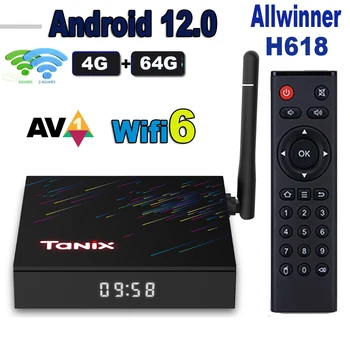 Tanix TX68 Android 12 TV Box Allwinner H618 6K 2.4 G 5G Wifi 6 64G 32GB 16G BT4.1 Global Media Player, Receptor