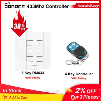 Itead SONOFF RF Controller RM433 8 Chei Telecomanda Funcționează cu SONOFF D1/RF/ Slampher/TX/ RF Pod/ iFan03 Smart Home