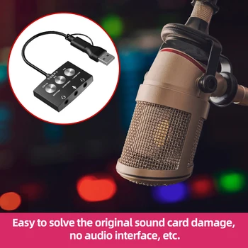 Audio USB cu Adaptor de 3,5 mm AUX Microfon Jack placa de Sunet USB Adaptor Multifuncțional pentru PC Mobil Joc Live Karaoke Cântec de Ascultare