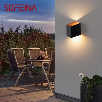 SOFEINA Pătrat de Perete pentru Exterior Corpuri de iluminat Contemporan Impermeabil LED Lampă Simplă pentru Acasă Verandă, Balcon Vilă