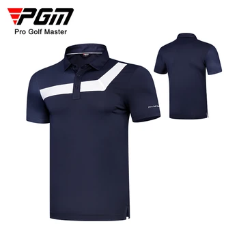 PGM Golf Bărbați Mânecă Scurtă T-Shirt Sporturi de Vara Tricouri Bleumarin Respirabil, Moale, Elastic iute Uscat de Golf de Top Haine Barbati M-XXL