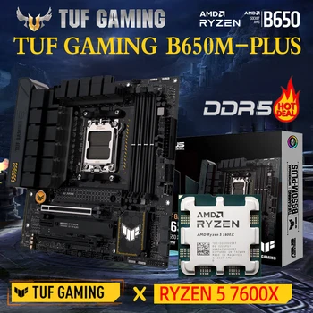 ASUS TUF JOCURI B650M PLUS DDR5 Placa de baza Socket AM5 Kit Ryzen R5 7600X CPU AMD 7000 M. 2 cu Suport SATA D5 EXPO Memroy 6400MT/s+OC