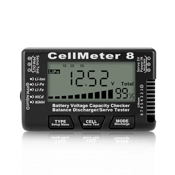 1 BUC RC Cellmeter Controller Tester Tester de Tensiune Pentru Li-Ion, Nimh Nicd Cell Meter Negru