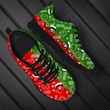 WHEREISART 3D Gradient de culoare Roșie și Verde Pantofi Femei Apartamente Adidași de Moda Toamna Iarna Doamnelor Lumina Plasă Pantofi Dropshipping 2021