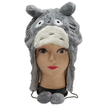 Totoro Pălărie Scurt Ureche HatShort Ureche Pălărie Drăguț Decorative Protecție De Iarnă Pălărie De Iepure De Pluș Capac Pentru Boy Fata De Cosplay Jucărie