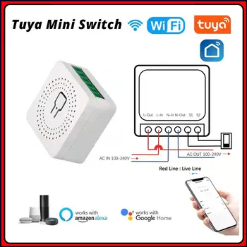 Wifi Mini Smart Switch 16A DIY Întrerupătoarele de Lumină 2 Mod Inteligent fără Fir Acasă cu Tuya de Viață Inteligentă EweLink Alexa Alice de Start Google