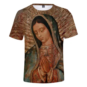 Our Lady Of Guadalupe Fecioara Maria Catolică Mexic Calitate de Top tricou barbati pentru femei de vara cu maneci scurte t-shirt Băiatul copii fete Topuri