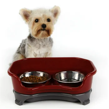 Mai ordonat Alimentator Express pentru Câini de talie Mică Anti Mâncare pentru Câini Picătură de Companie Tacamuri din Otel Inoxidabil Câine Boluri și Mizerie Dovada de Companie Feeder