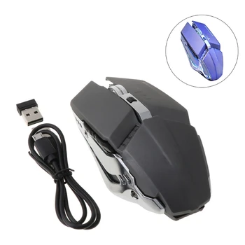 2.4 GHz Wireless USB Reîncărcabilă Mecanice Mouse de Gaming 7 Culoare Lumină de Respirație 3 Viteze DPI Reglabil Computer Laptop Tăcut