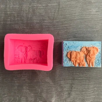 Silicon Săpun Mucegai 3D Elefant Formă Pătrată Diy Fondant, Jeleu Tort de Ciocolata de Copt Instrumente Handmade Scently Săpun Lut Rășină Mucegai