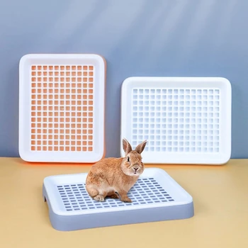 Iepure Cutie cu Grătar Așternut Tava pentru Cusca Bunny Toaletă litiere pentru Animale Mici Toaletă Ușor de Curățat