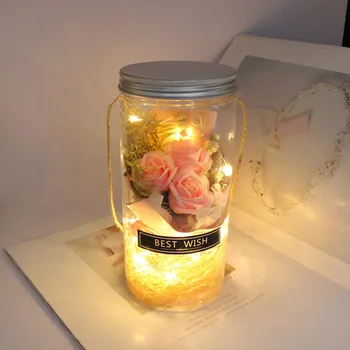 Săpun Crescut de Lumină LED-uri de Plastic, Sticle de Nunta Flori Artificiale Săpun Flori Valentines Mamele Zi de Crăciun Decor Acasă Cadou F