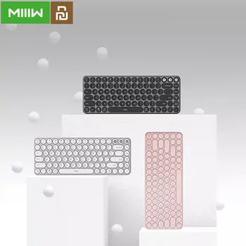 MIIIW Mini Dual Bluetooth Tastatură pentru Modul de 85 Cheile de 2.4 GHz, Sistem cu mai Multe Tastatura Wireless Pentru Calculator de Birou Laptop Tableta pentru acasă