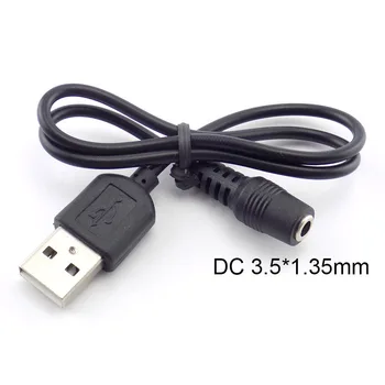DC feminin mufa de Alimentare la USB a Male Plug 3.5 mm x 1.35 mm Mufă Linie de Extensie Cablu Pentru Butoi Conector Cablu de Alimentare USB 2.0 de sex Masculin
