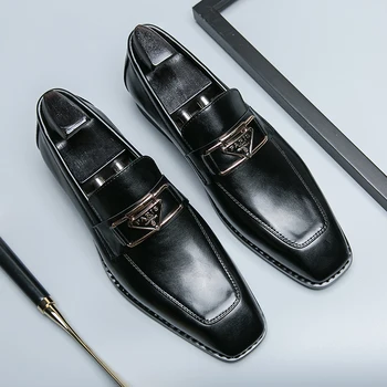 Bărbați sociale pantofi din piele de Înaltă calitate Britanic casual barbati pantofi Oxford Fashion catarama cal de Lux, pantofi pentru bărbați 2023 Noi