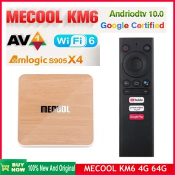 Mecool KM6 Deluxe Edition Amlogic S905X4 4GB 64GB autorizate de Google TV Box Android 10 Wifi 6 AV1 Media Player 1000M Set Top Box