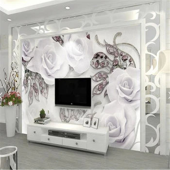 beibehang Personalizate foto tapet de perete, autocolante 3d fresca Nordic minimalist modern, bijuterii flori fondul TV papel de parede