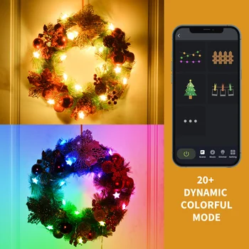 Dreamcolor Șir de Lumini 6.56 FT 20 de Stele 20 4 Moduri de Sincronizare Muzică de Schimbare a Culorii pentru Rama Foto Papusa Mica de Crăciun Copac Bonsai