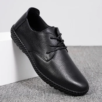 Piele Barbati Pantofi dantela-up oxfords Brand de Lux Casual Barbati Apartamente Pantofi Negru Formale Chaussure Homme Sapato Masculino