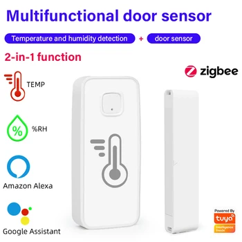 Tuya Inteligent ZigBee 3.0 Inteligent De Temperatură Și Umiditate Senzor De Usa Functie 2 In 1 Smart Home Lucra Cu Alexa Si Google Acasa