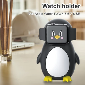 Silicon Stație de Încărcare Stand Creative Pinguin Tip de Încărcare Stație de Andocare rezistent la zgarieturi pentru Apple Watch 8 SE 7 6 5 4 3 2 1