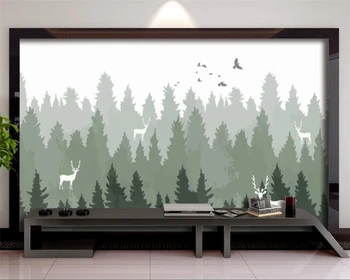 Personalizat Murale 3d Tapet Stil Nordic Abstract Pădure Elan Pădure Dormitor Fundal gazete de perete decor acasă
