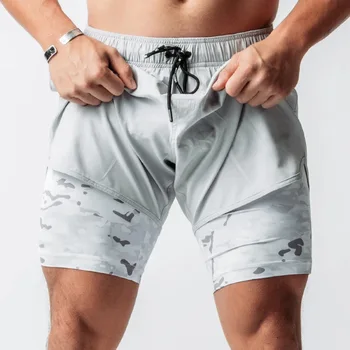 BHRIWRPY Nouă Bărbați de Funcționare Uscare Rapidă pantaloni Scurti Barbati Sport de Agrement în aer Liber Buzunar cu Fermoar Dublu Strat de Fitness Pantaloni