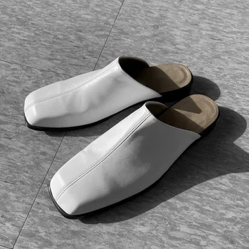 2023 Vara Noi Bărbați Piața Îndreaptă spre Baotou Papuci de Simplu și Confortabil de purtat Exterior, Un Pas pe Jumătate Toe Pantofi