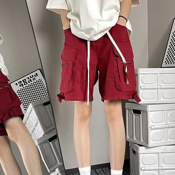 Rimocy Streetwear Buzunare pentru Femei pantaloni Scurți de Marfă 2023 Vara Elastic Talie pantaloni Scurți Largi Femeie Unisex Hip Hop Dantelă Pantaloni scurți