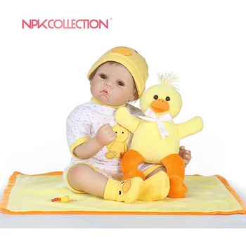 NPKCOLLECTION Renăscut Baby Doll Realist din Silicon Moale Renăscut Copii Fata de 18 Inch Adorabil Bebe Copii Brinquedos boneca de Jucărie