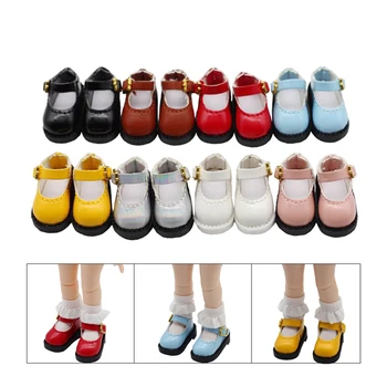 8 Culori Drăguț PU Pantofi Sandale pentru OB11,Obitsu11,DOD,GSC Păpuși de Lut și 1/12 BJD Papusi Accesorii 2.5*1.1 cm